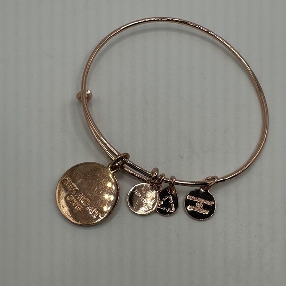 Alex And Ani Snowflake Expandable Charm Bangle Bracelet Rose Gold Finish 2015 Ed - Picture 4 of 6